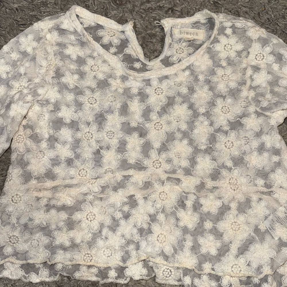 Cream Floral Lace Blouse